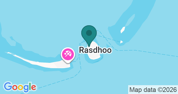 Map showing Jerrys Dive Club Rasdhoo's location